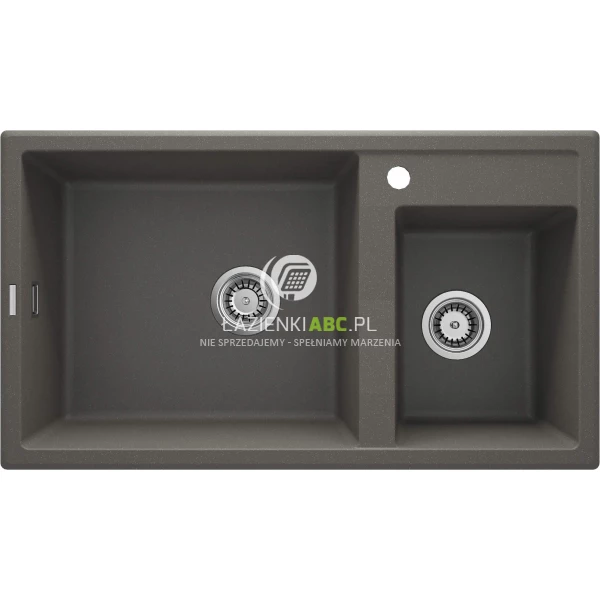 Zlewozmywak granitowy 2-komorowy bez ociekacza Deante ERIDAN ZQE T20B antracyt