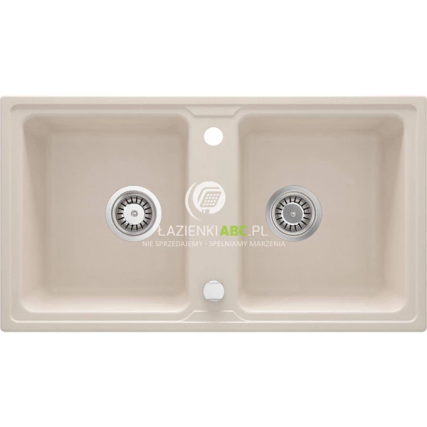 Zlewozmywak granitowy 2-komorowy bez ociekacza Deante ZORBA beż