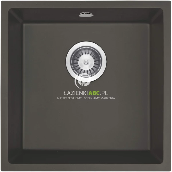 Zlewozmywak granitowy 44x44 1-komorowy podwieszany Deante CORDA ZQA T10A antracyt metalik