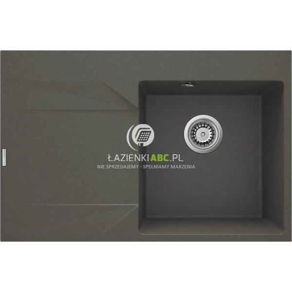 Zlewozmywak granitowy 76x50 z ociekaczem lewy Deante EVORA ZQJ T11L antracyt metalik