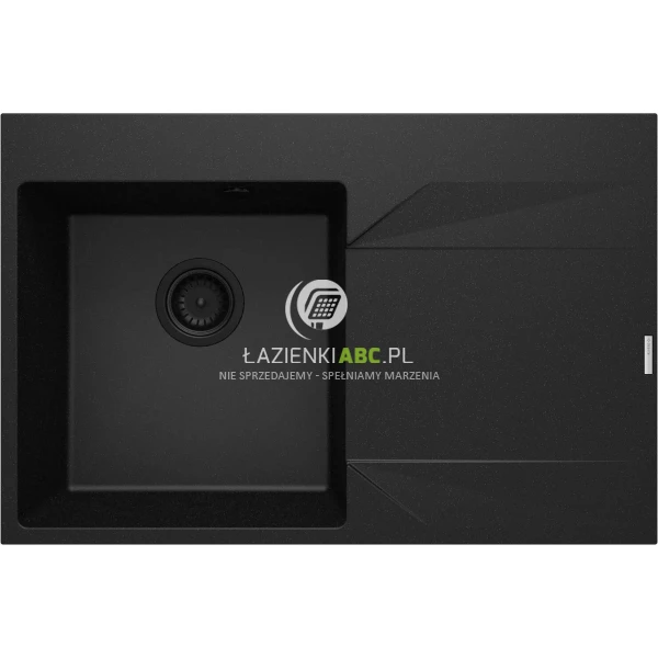 Zlewozmywak granitowy 76x50 z ociekaczem prawy Deante EVORA ZQJ G11P grafit metalik