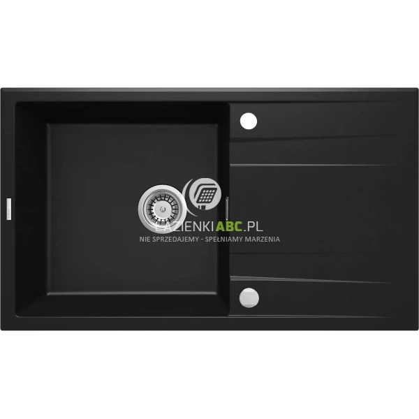 Zlewozmywak granitowy 86x50 1-komorowy z ociekaczem Deante ERIDAN NERO ZQE N113 czarny mat